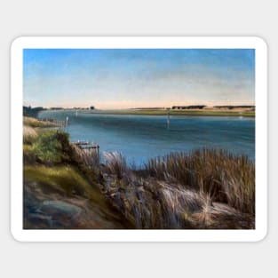 Goolwa South Australia - Oil painting by Adelaide Artist Avril Thomas Sticker